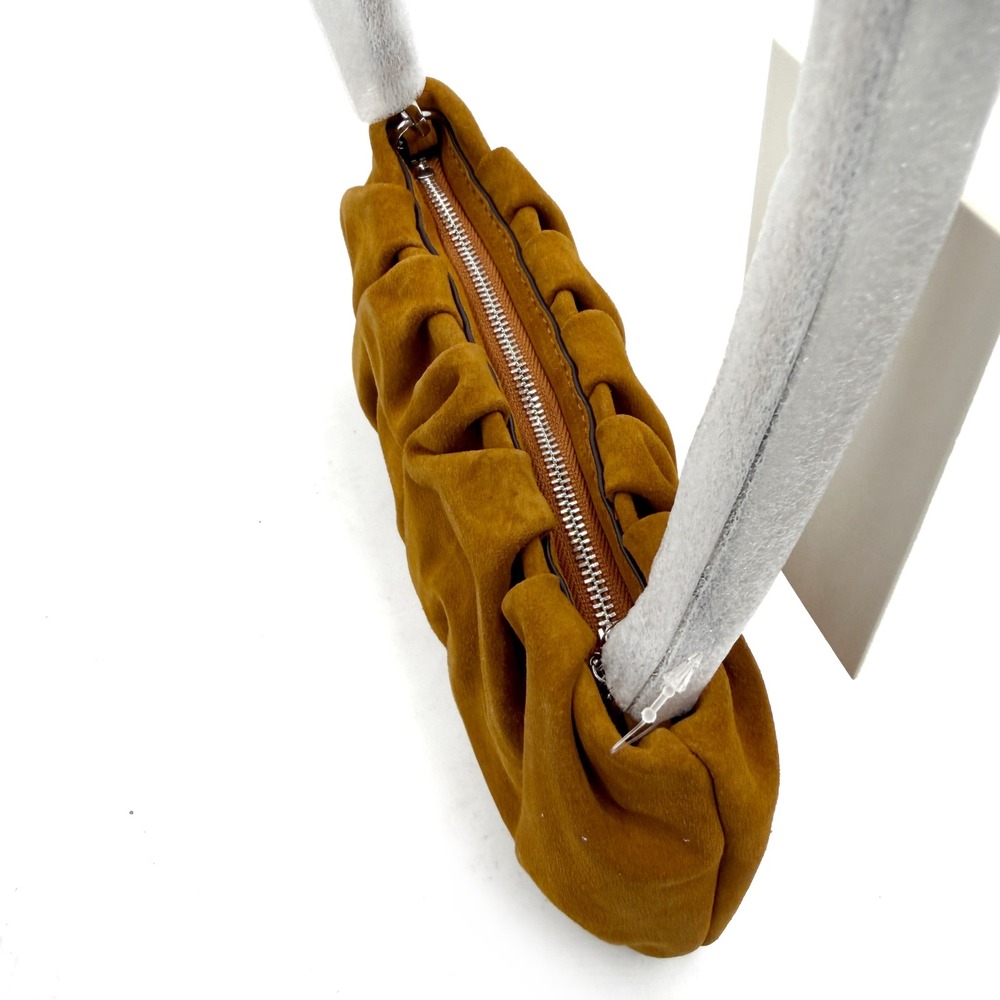 STAUD Bean Convertible Bag Tobacco Brown Suede Ruched Shoulder Handbag NWT - Picture 8 of 10